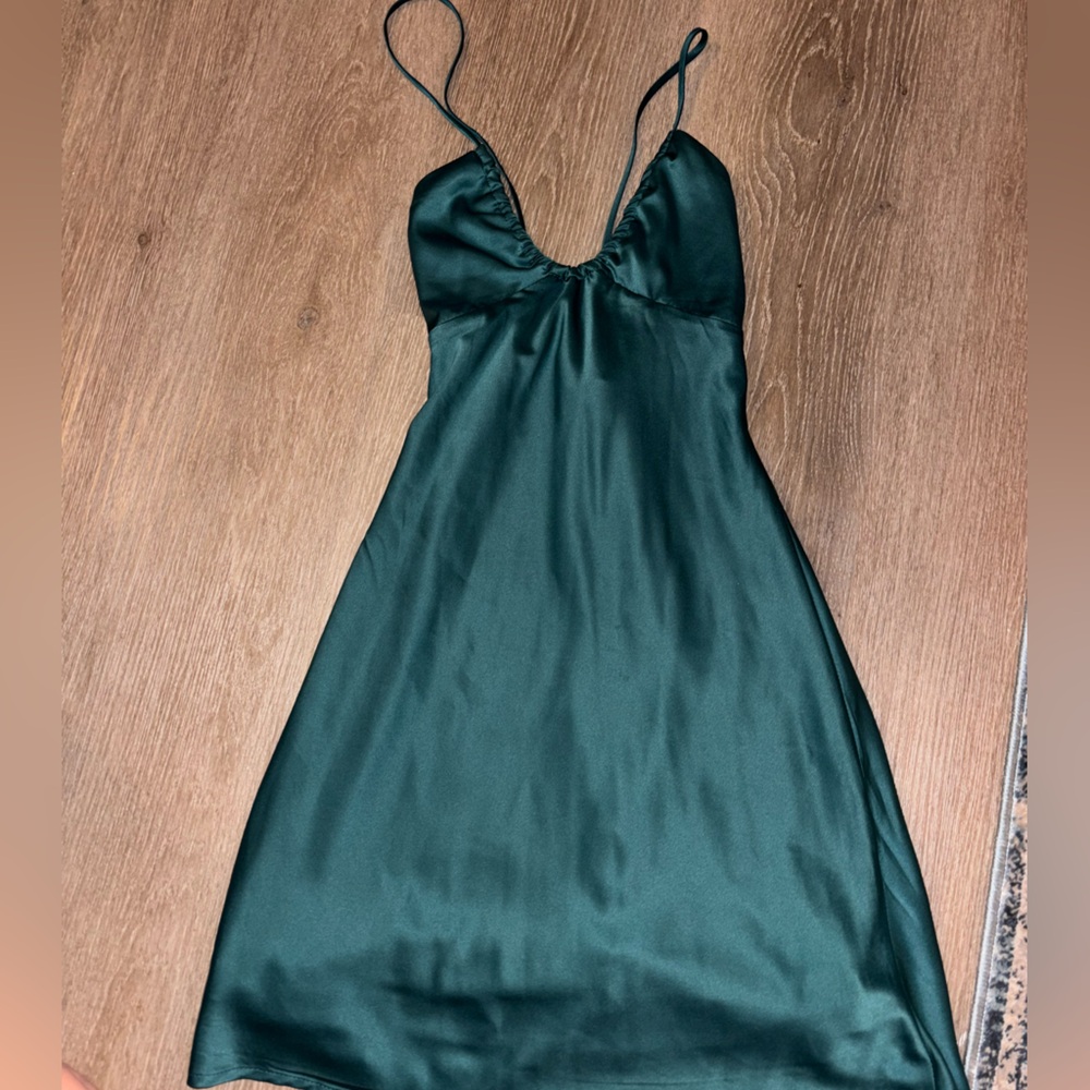 Princess Polly Blue/Green Satin Dress